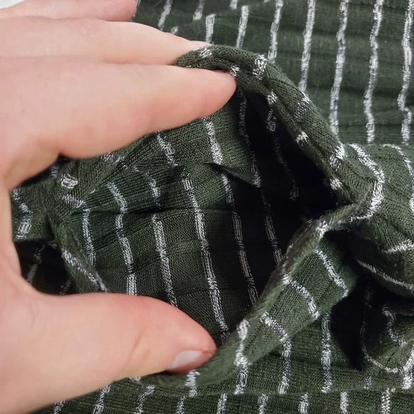 Logo Lori Goldstein Womens Asymmetrical Striped Tunic Top Size 1X Green Artsy - Picture 8 of 10